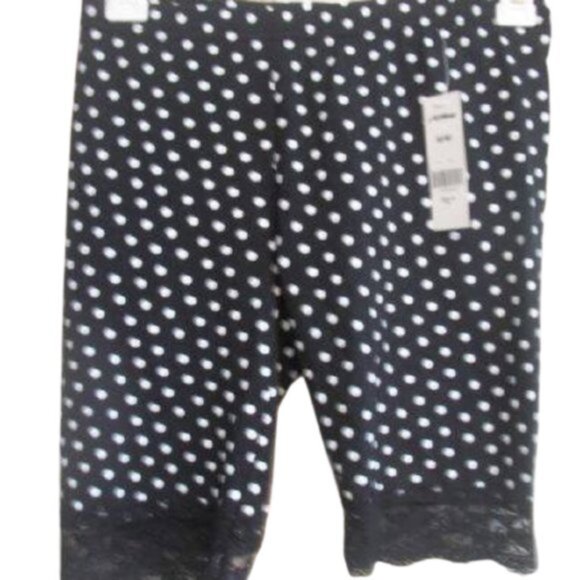 NWT Black White Polka Dot Shorts w Lace Medium NWT - Picture 1 of 1